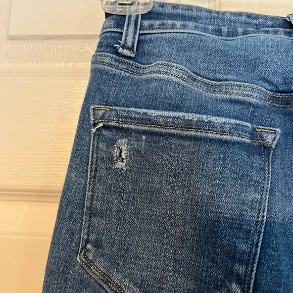 Flying Monkey Holly High Rise Slim Straight Blue Distressed Jeans Size 25 - Picture 9 of 11
